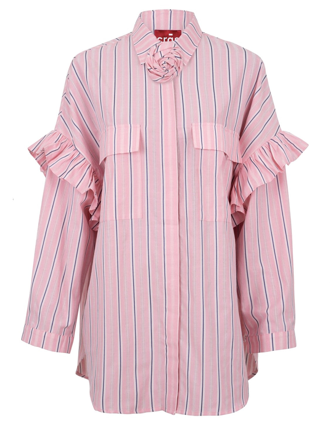 Cras Flowercras Pink Stripe Shirt-UK12