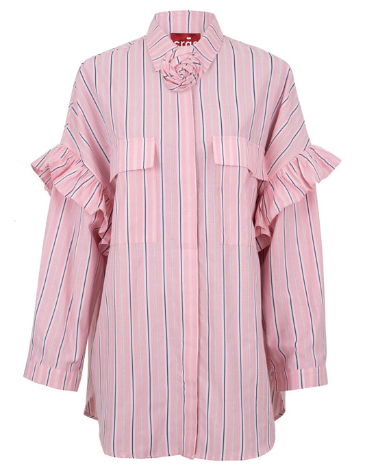 Cras Flowercras Pink Stripe Shirt-UK12